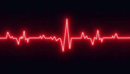 Pulse of Progress A Crimson ECG Surge in the Digital Void Background