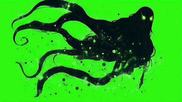 Dark ethereal eldritch magic with shadowy tendrils and eerie green glowing mist