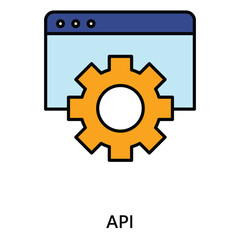 API System Integration and Software vector Icon design