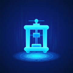 Powerful Hydraulic Press Icon symbolizing strength, precision and efficiency in industrial and manufacturing processes. Ideal for content related to machinery, engineering and metalworking