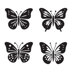 Free-spirited Butterfly silhouette, flying with the wind – Butterfly illustration – Butterfly vector – Insect silhouette

