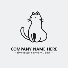 Cat illustration black and white for logo company vector image