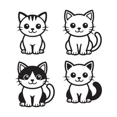 Obraz premium set of funny cats