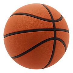 Classic orange basketball ready for game textured surface black lines perfect sphere studio shot
