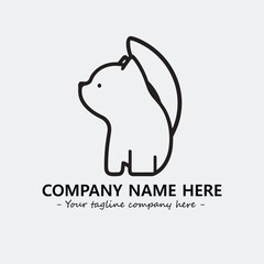 Cat illustration black and white for logo company vector image