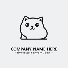 Cat illustration black and white for logo company vector image