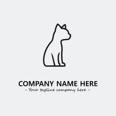 Cat illustration black and white for logo company vector image