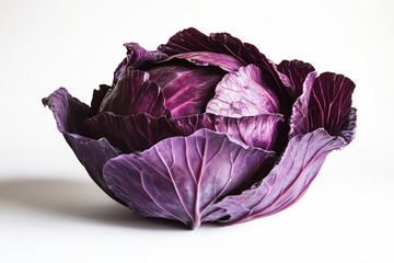 Obraz premium A whole red cabbage, isolated on a white background