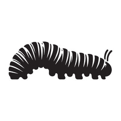Flexible Caterpillar silhouette, maneuvering through plant life – Caterpillar illustration – Caterpillar vector – Insect silhouette


