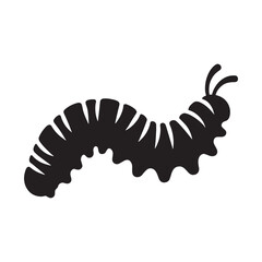Energetic Caterpillar silhouette, actively moving across its environment – Caterpillar illustration – Caterpillar vector – Insect silhouette

