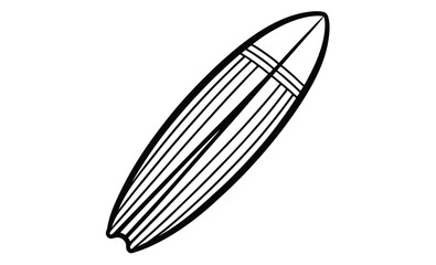 Surfboard silhouette icon, Minimal beach symbol, Flat surfing board design