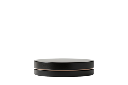Sleek black circular stand on a transparent background. Perfect to feature an object for promotion in product photography