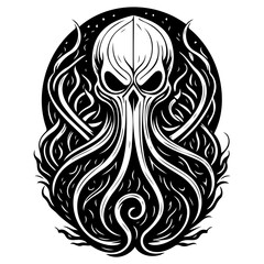 halloween cthulhu horror scary illustration sketch hand draw