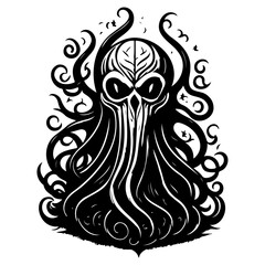 Mystical Black Creature Graphic Illustration Art