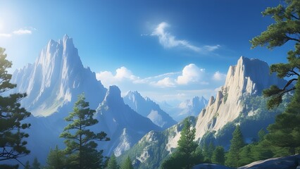 Obraz premium Peaceful Mountain Range with Scenic View