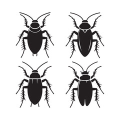 Resourceful Cockroach silhouette, always finding a way to survive – Cockroach illustration – Cockroach vector – Insect silhouette

