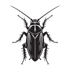 Survivalist Cockroach silhouette, a symbol of endurance – Cockroach illustration – Cockroach vector – Insect silhouette

