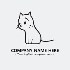 Cat illustration black and white for logo company vector image