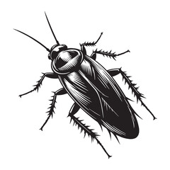 Surviving Cockroach silhouette, thriving in unexpected places – Cockroach illustration – Cockroach vector – Insect silhouette

