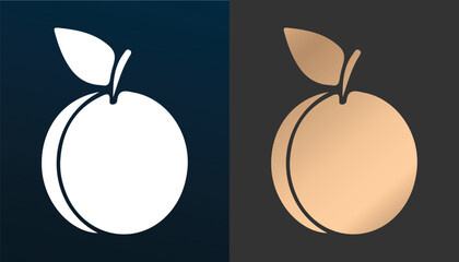 Vector image of a unique and attractive gold colored coconut cut logo with a black and white background