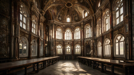 Obraz premium interior of the cathedral of st mary in brussels belgium