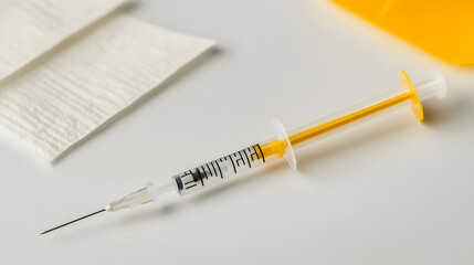 Injecting: A Medical Syringe's Close-Up