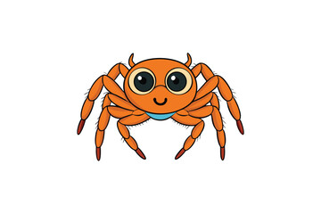 vector illustration of cartoon crab