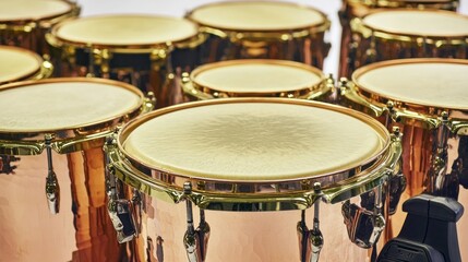 Obraz premium Copper Percussion Instruments Close-up