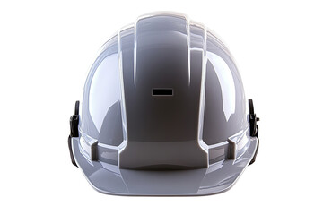 Fototapeta premium A white hard hat is showcased with clean lines. A transparent background gives focus to the hat. It is simple, yet detailed