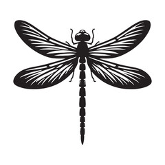 Charming Dragonfly silhouette, a light breeze companion – Dragonfly illustration – Dragonfly vector – Insect silhouette


