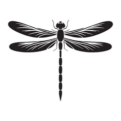 Intricate Dragonfly silhouette, with detailed wings and structure – Dragonfly illustration – Dragonfly vector – Insect silhouette

