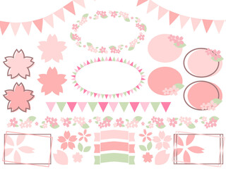 春色の桜フレーム素材セット

