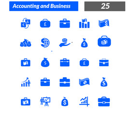 Accounting thin line icons set. Financial audit, invoice, taxes, business, report icon. Vector