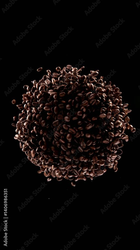 Aufkleber super slow motion of rotating coffee beans. ultimate composition and motion. filmed on high speed ci