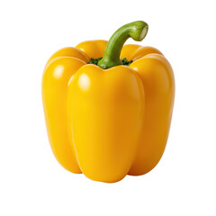 Vibrant Yellow Bell Pepper, Fresh Produce, Isolated Background
