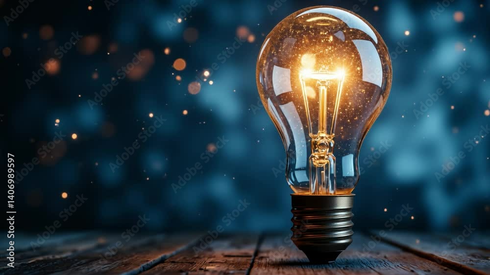 Poster brainstorming concept with a light bulb