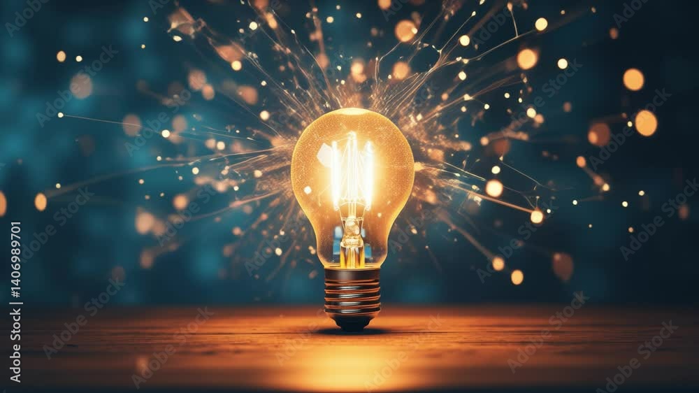 Poster brainstorming concept with a light bulb