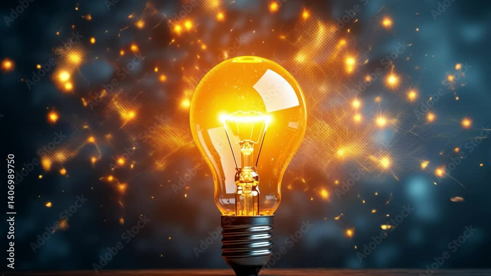Poster brainstorming concept with a light bulb