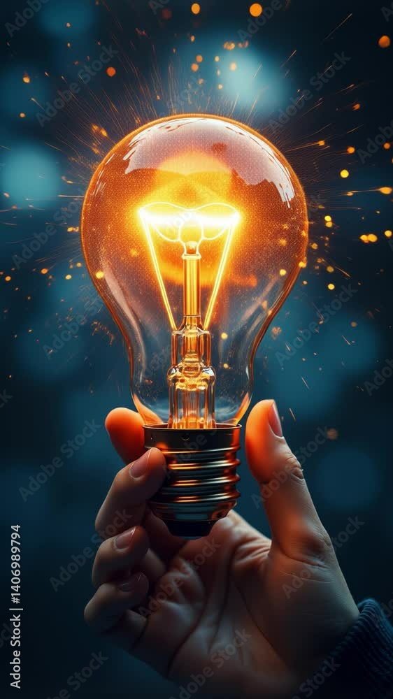 Poster brainstorming concept with a light bulb