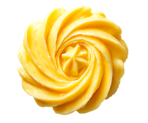 Swirled piped butter rosette isolated