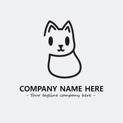 Cat illustration black and white for logo company vector image