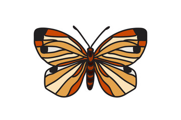 Hand drawn colorful butterfly isolated on white background. Botanical bright butterfly vector illustration.Graphic design element for Birthday Greeting Card Print Fashion Icon Symbol Poster Invitation