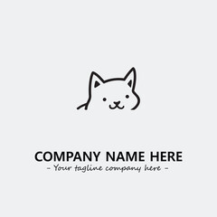 Cat illustration black and white for logo company vector image