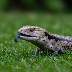 Did you know? The Blue-Tongued Skink sticks out its bright blue tongue to scare off predators! This reptile’s unusual defense trick makes attackers think it’s poisonous. 😲✨