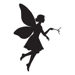 Obraz premium Flat design fairy silhouette illustration White Background.