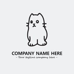 Cat illustration black and white for logo company vector image