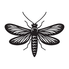 Twinkling Firefly silhouette, brightening the summer night – Firefly illustration – Firefly vector – Insect silhouette

