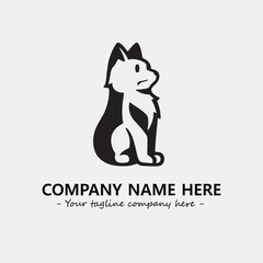 Cat illustration black and white for logo company vector image
