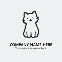 Cat illustration black and white for logo company vector image