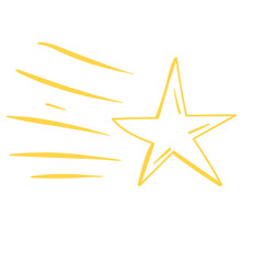 Obraz premium Shooting Star Doodle Outline